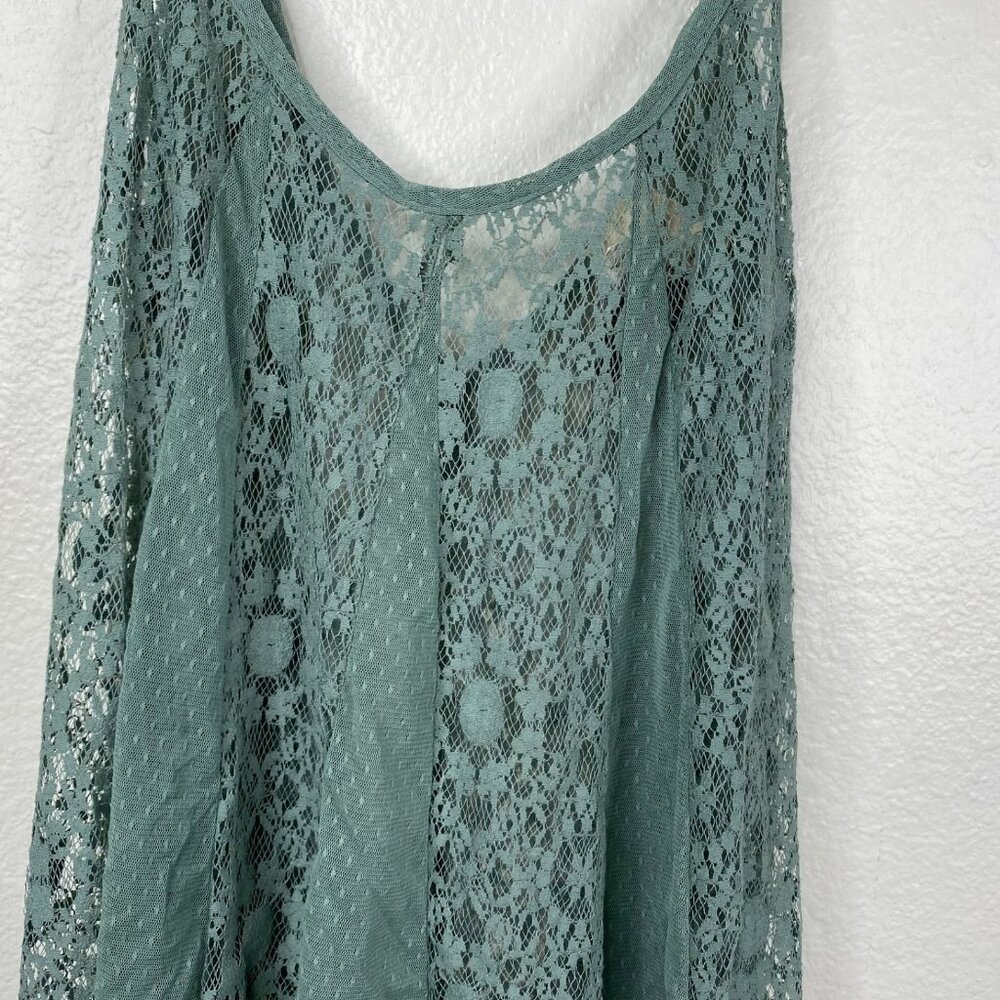 Artistic Works By Lu Top Sleeveless Semi Sheer Lace Green Sz S Whimsy Fairy NWT - Picture 6 of 11